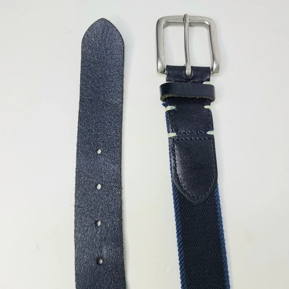 Banana Republic Buffalo Leather Trim Stretch Canvas Golf Belt